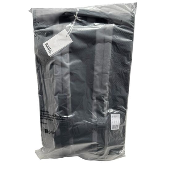 NWT! Rains Rolltop Rucksack W3 Metallic Gray - Unisex - Picture 10 of 14